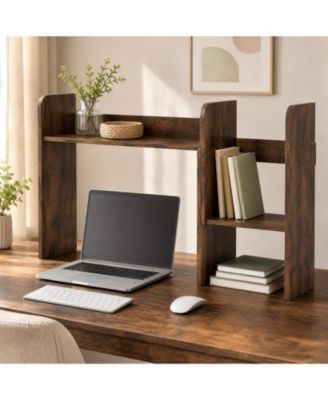 Countertop Bookcase Storage Hutch for Computer Desk, Modern Organizer