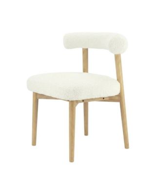 Boucle Accent Chair with Ash Wood Legs for Living Room or Bedroom