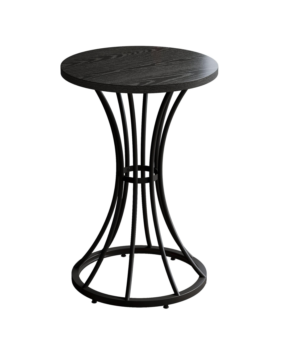 Slickblue Farmhouse Round Bar Table with Metal Base for Dining Room Kitchen or Living