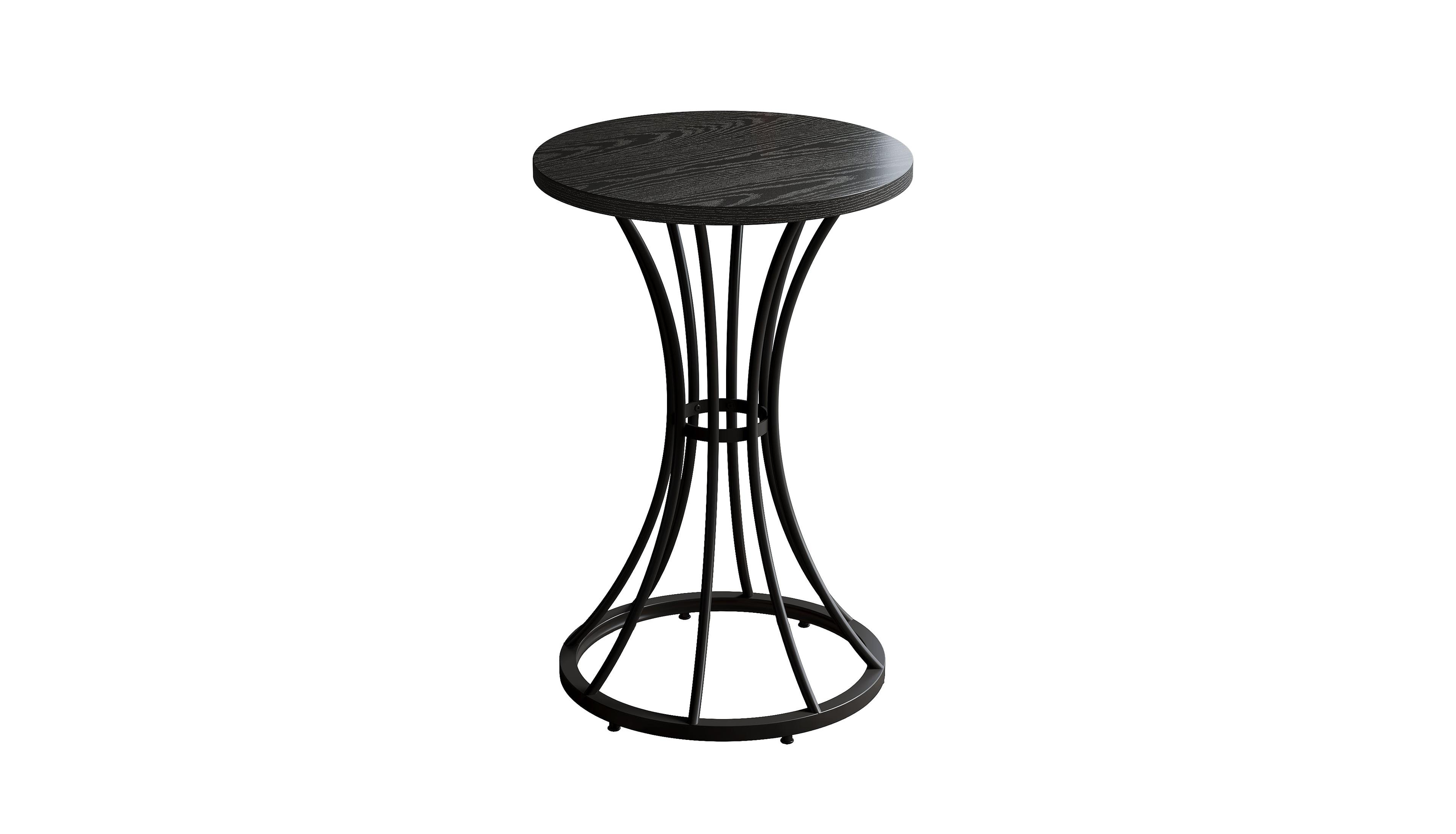 Slickblue Farmhouse Round Bar Table with Metal Base for Dining Room Kitchen or Living