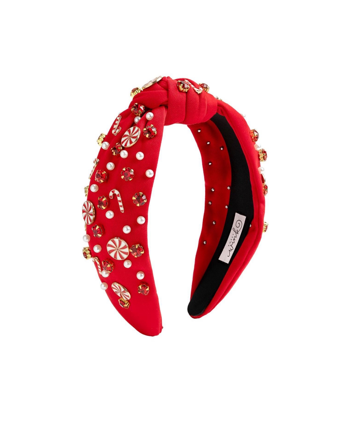 Sweet Wink Little and Big Girls Candy Cane Swirl Christmas Gemstone Headband - Red