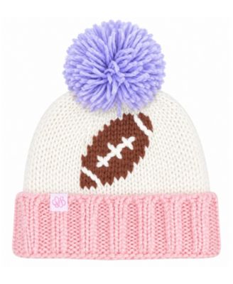 Girls' Football Chunky-Knit Bobble Hat