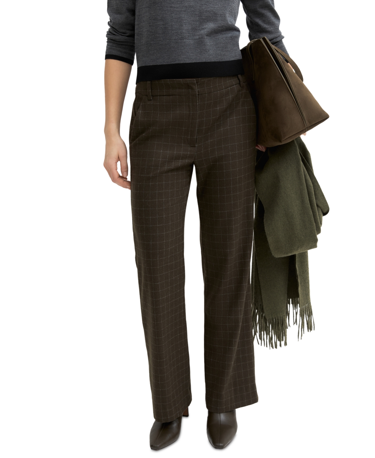 Emme Marella Women's Emmgelato Wool-Blend Flannel Wide-Leg Stretch Pants