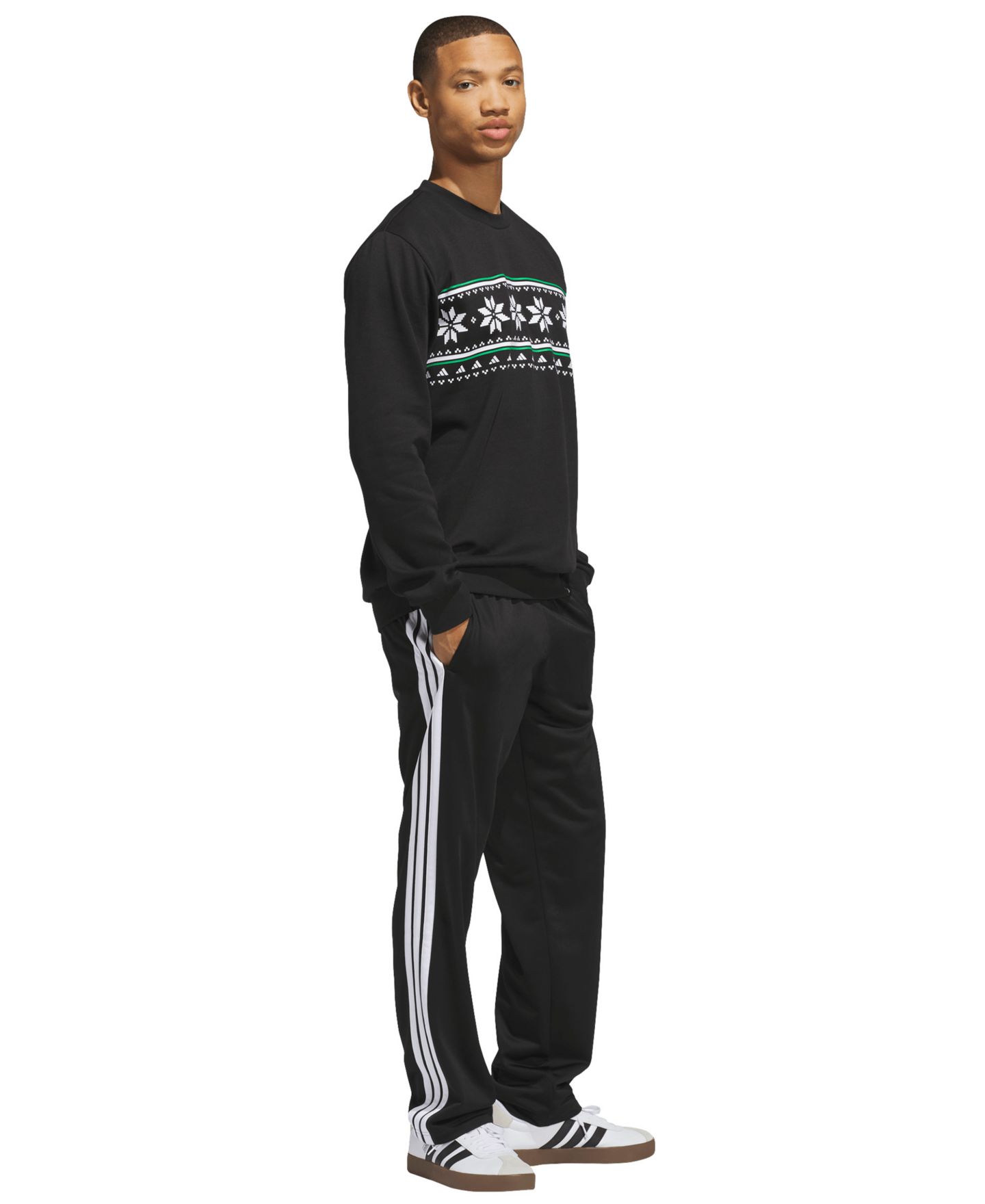 Мужская толстовка adidas Holiday Sweater Graphic, цвет: Чёрный — фото 2