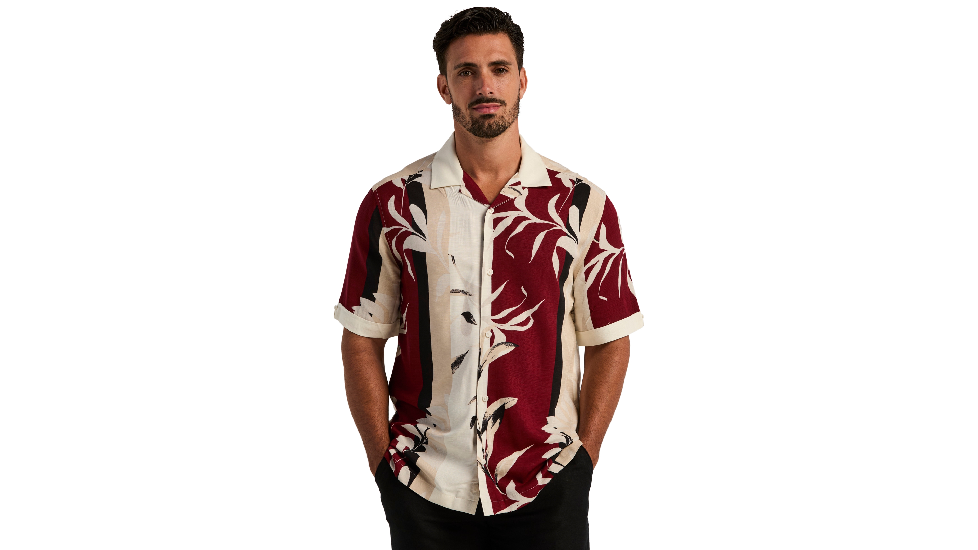 Cubavera Men's Short Sleeve Button-Front Floral Print Camp Shirt