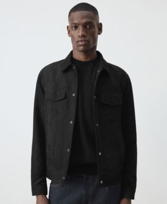 Men's Straight-Fit Shirt-Collar Denim Jacket