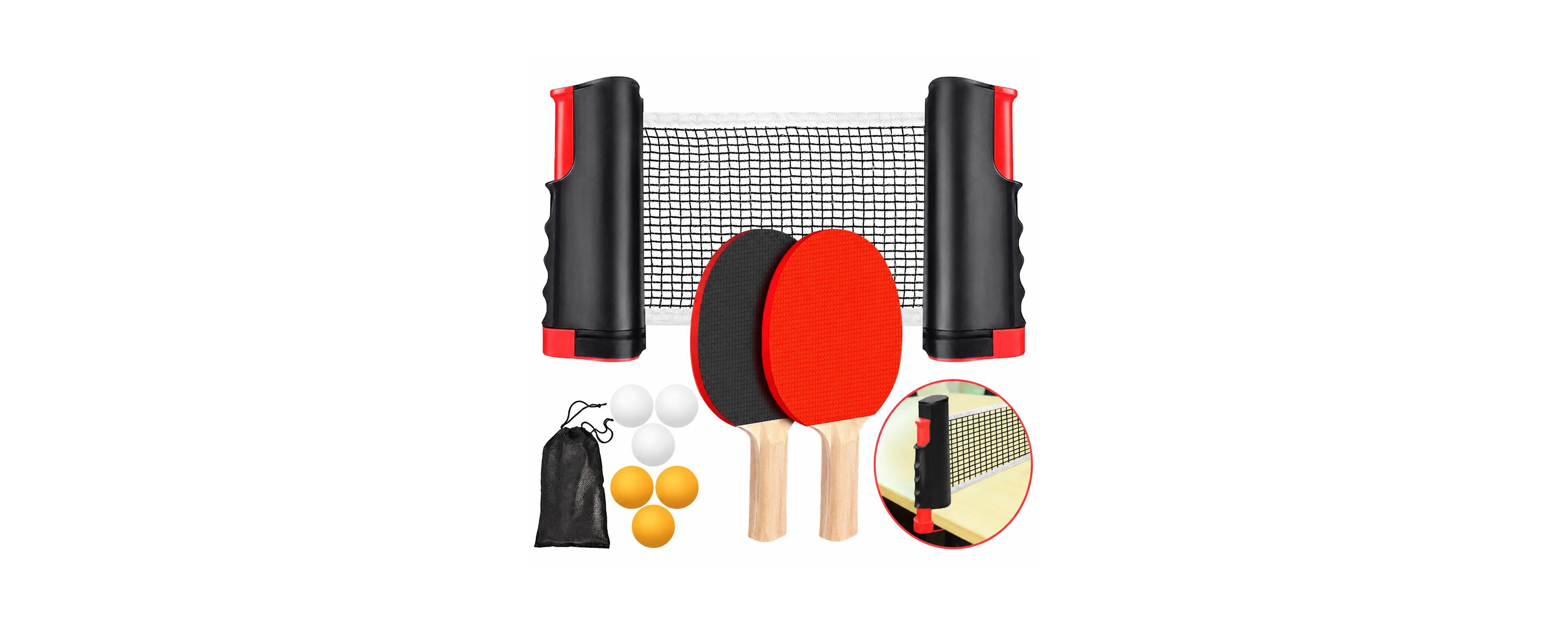 Sportneer Portable Ping Pong Paddle Set With Retractable Net Rackets Balls Carry Bag For Indoor Outdoor Games