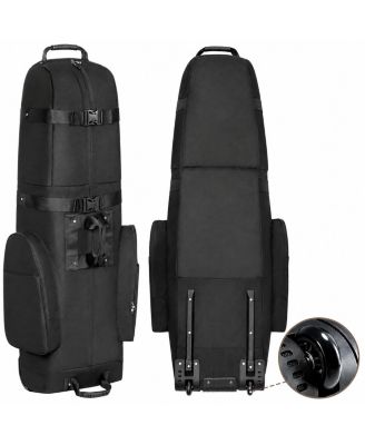 Heavy Duty 600D Polyester Oxford Golf Travel Bag with Wheels and Storage Compartments