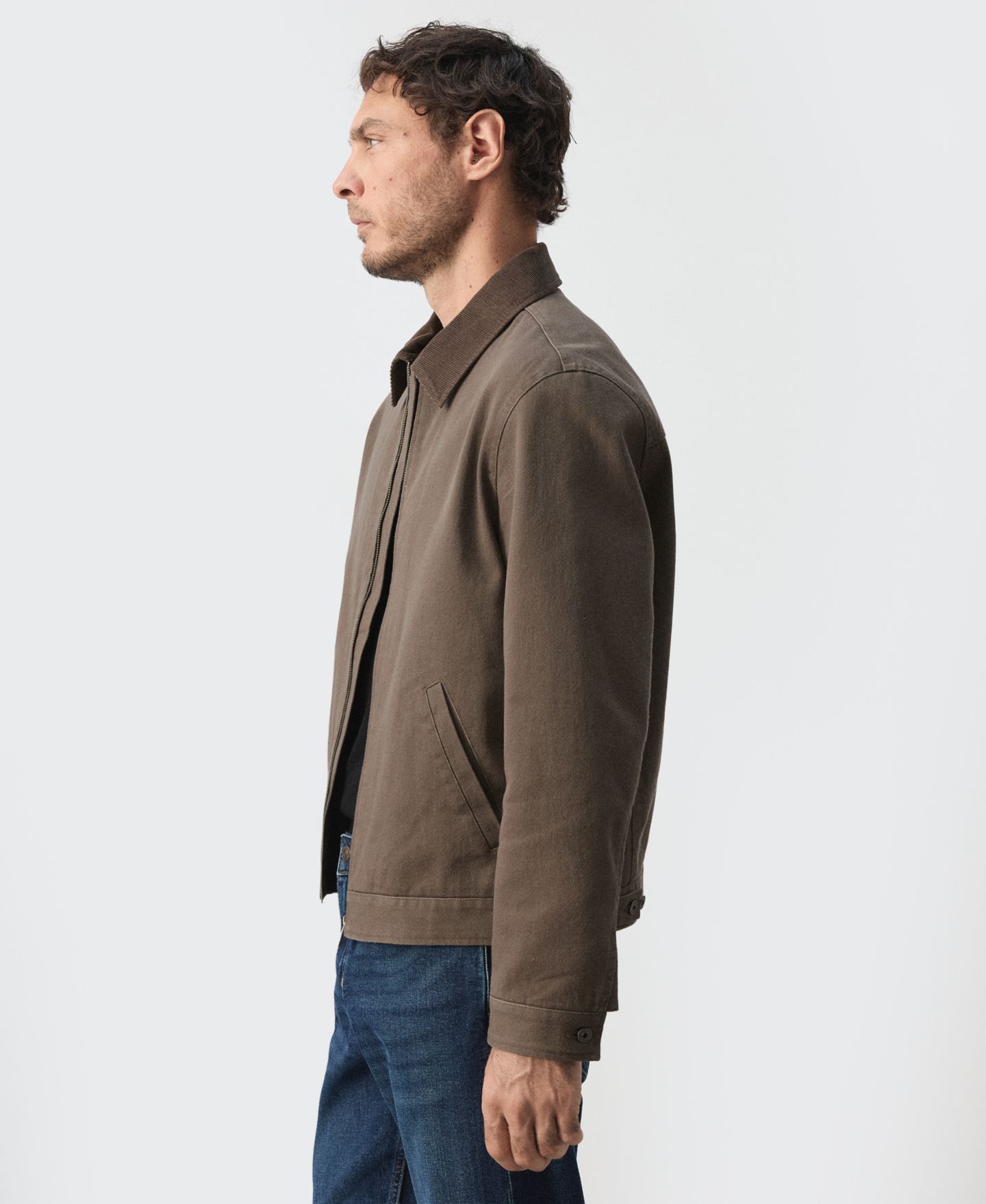Мужская куртка Mango Corduroy Collar Denim Straight-Fit, цвет: Коричневый — фото 3