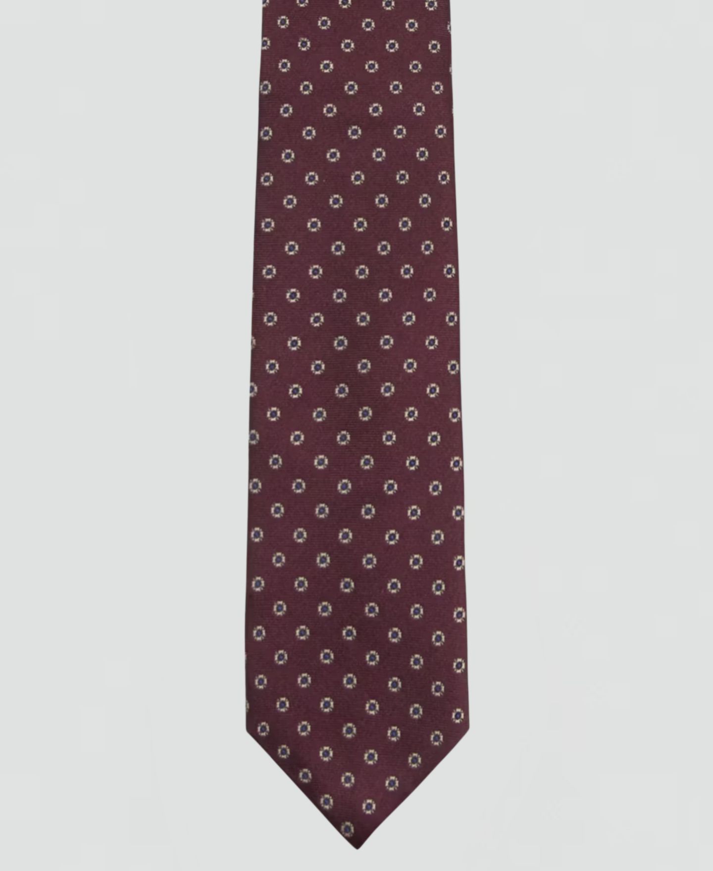 Мужской галстук MANGO Geo8 Printed Silk-Blend Tie, цвет: Бордовый — фото 2