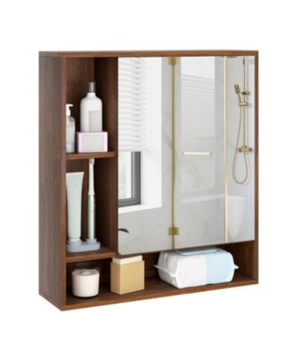 Wall Mounted Bathroom Cabinet with Mirror and Adjustable Shelf