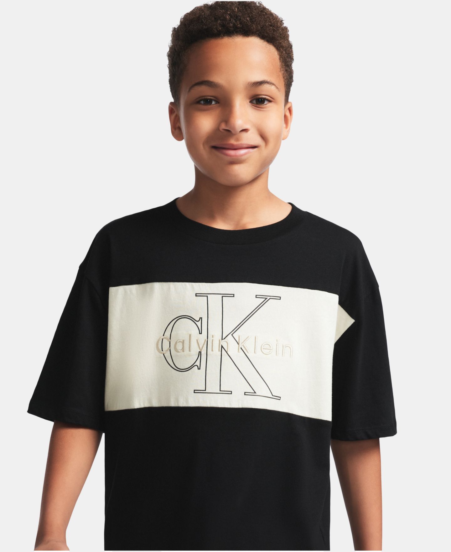 Футболка Calvin Klein Embroidered Short-Sleeve для мальчиков, цвет: Чёрный — фото 5