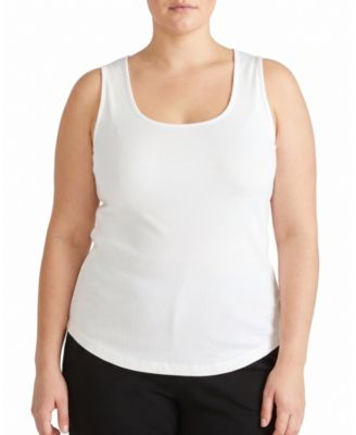 Plus Size Daisy Fitted Ribbed Cotton-Blend Tank Top