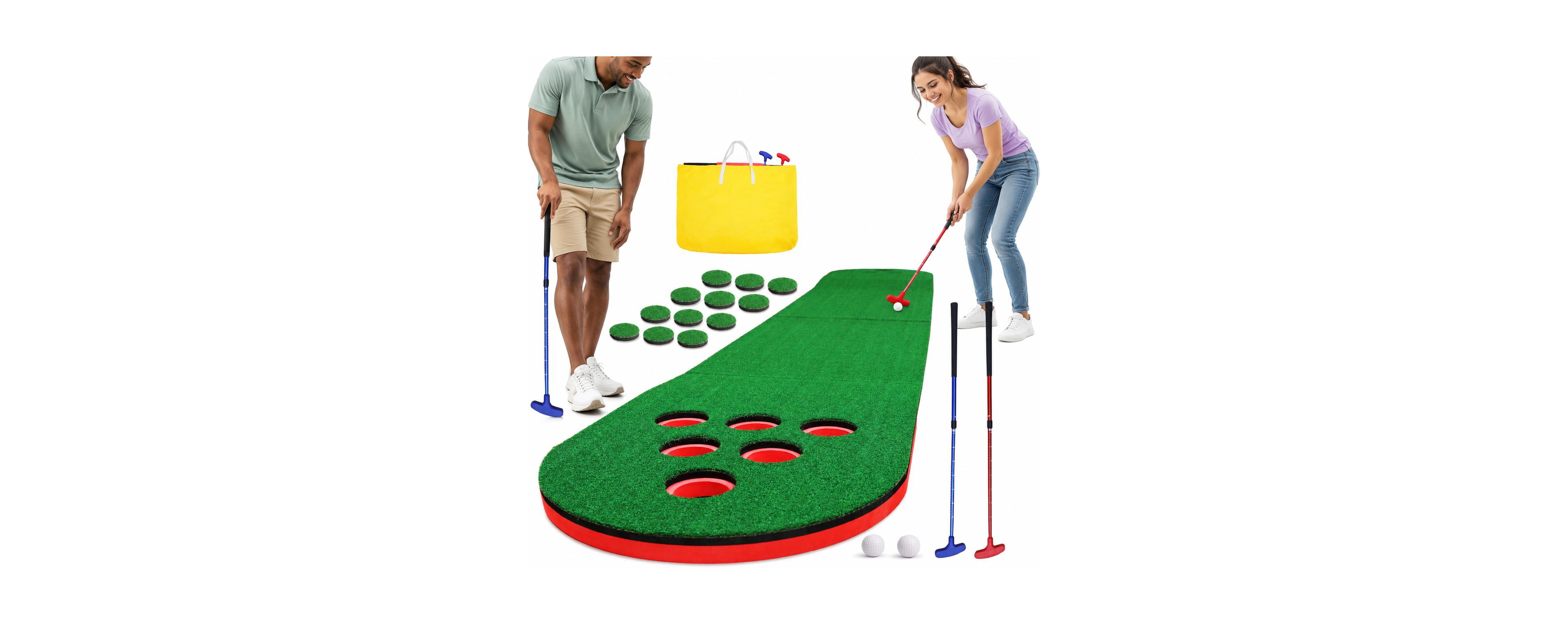 10ft Mini Golf Putting Game Set With 2 Putters Indoor Outdoor Party Fun