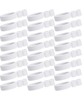 72 Pack Cotton Workout Headband and Wristband Set for Sports and Parties