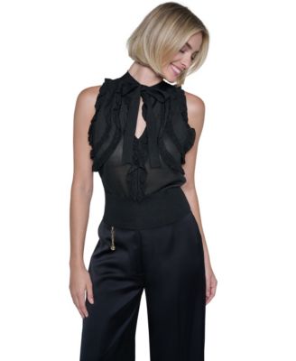 Women's Sheer Sleeveless Halter Top