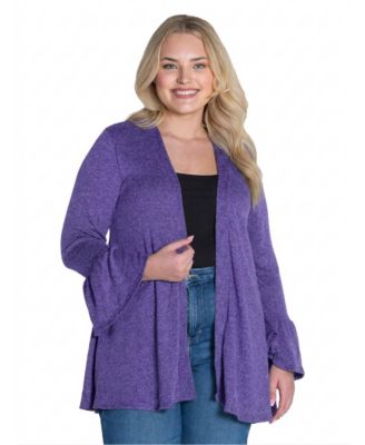 Plus Size Bell Sleeve Open Front Cardigan
