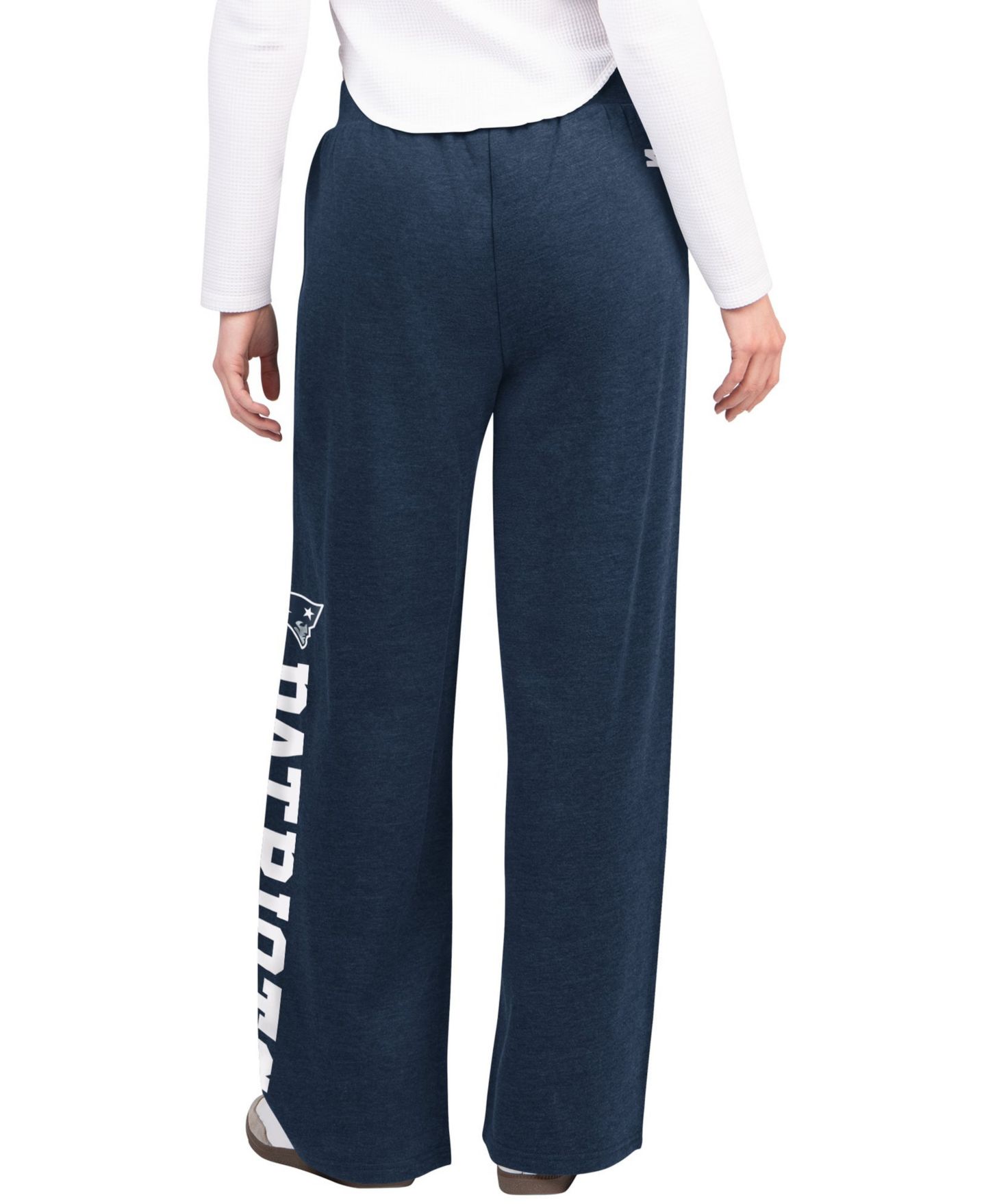 Женские брюки Starter Navy New England Patriots Field Wide Leg Sweatpants — фото 3