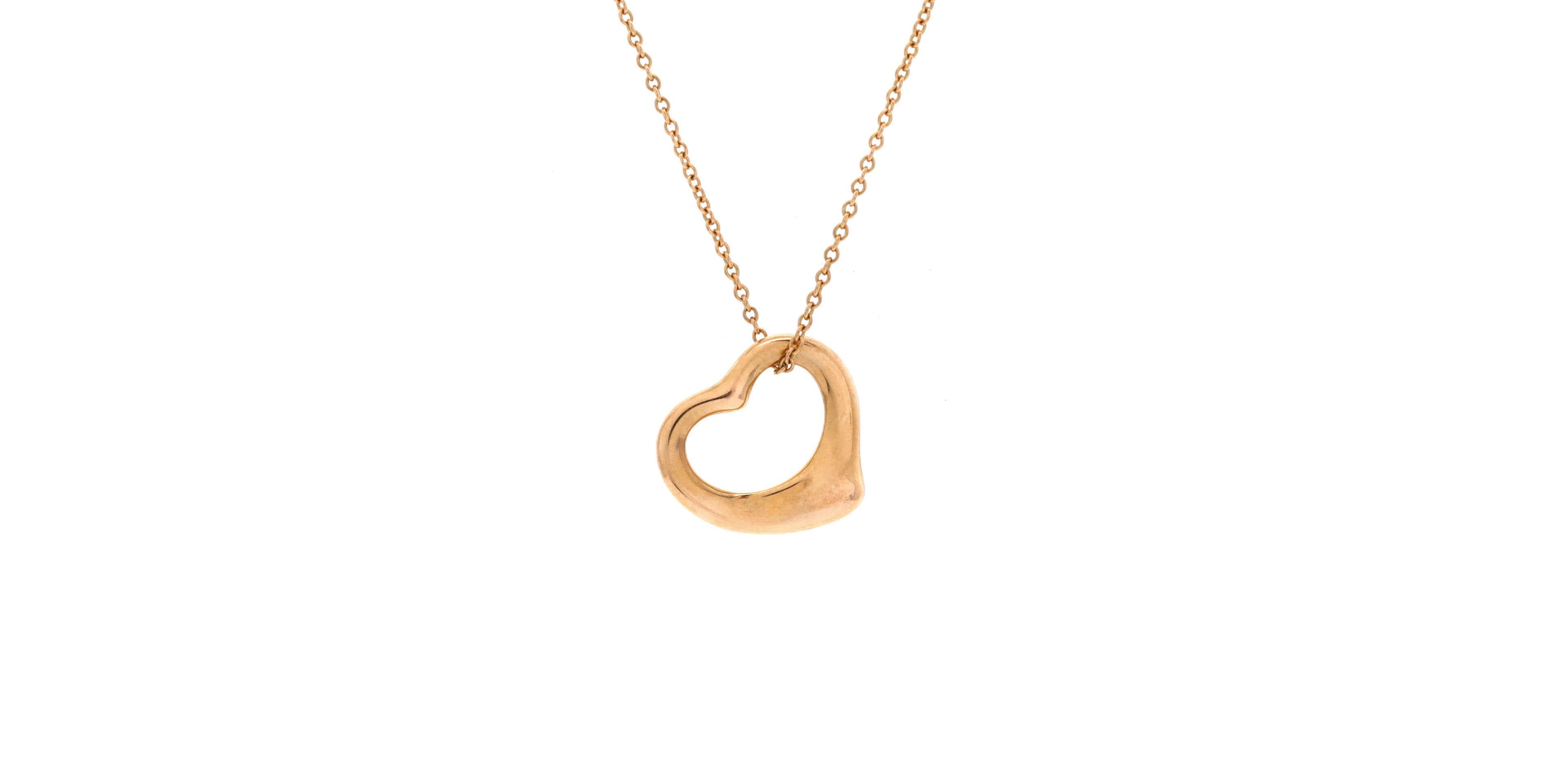 Pre-Owned Tiffany & Co Elsa Peretti Open Heart Pendant Necklace