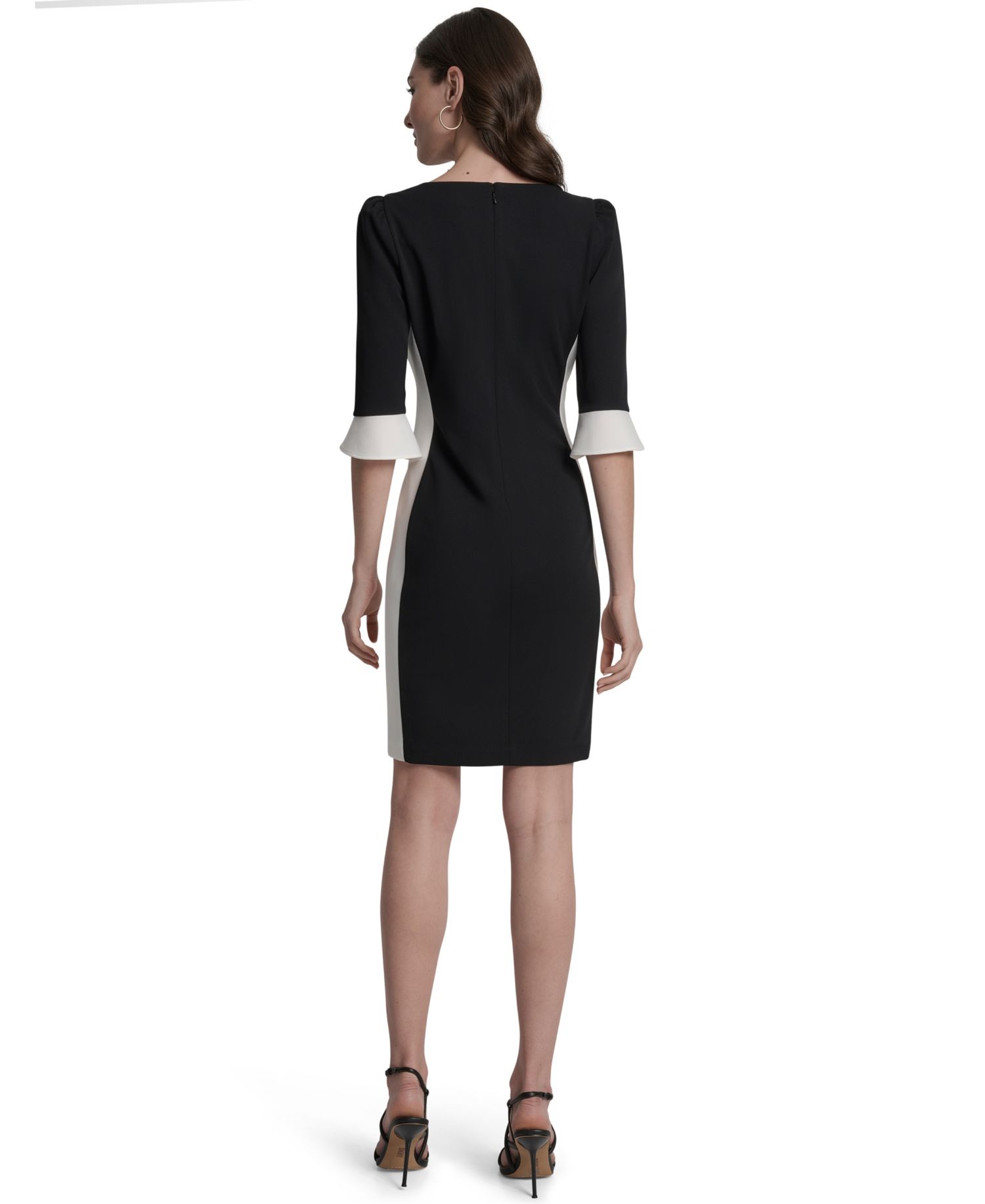 Women's Colorblock 3/4-Sleeve Sheath Dress