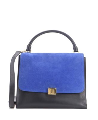 Medium Tricolor Trapeze Bag Suede