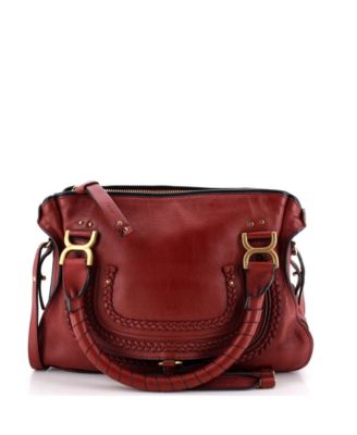 Medium Marcie Braided Satchel Leather