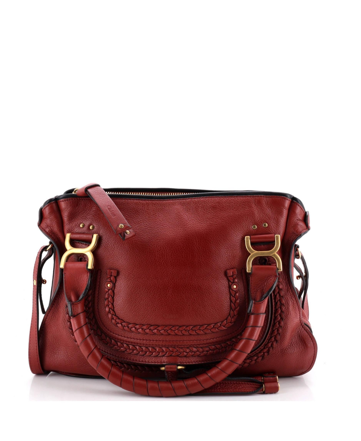Pre-Owned Chloe Medium Marcie Braided Satchel Leather