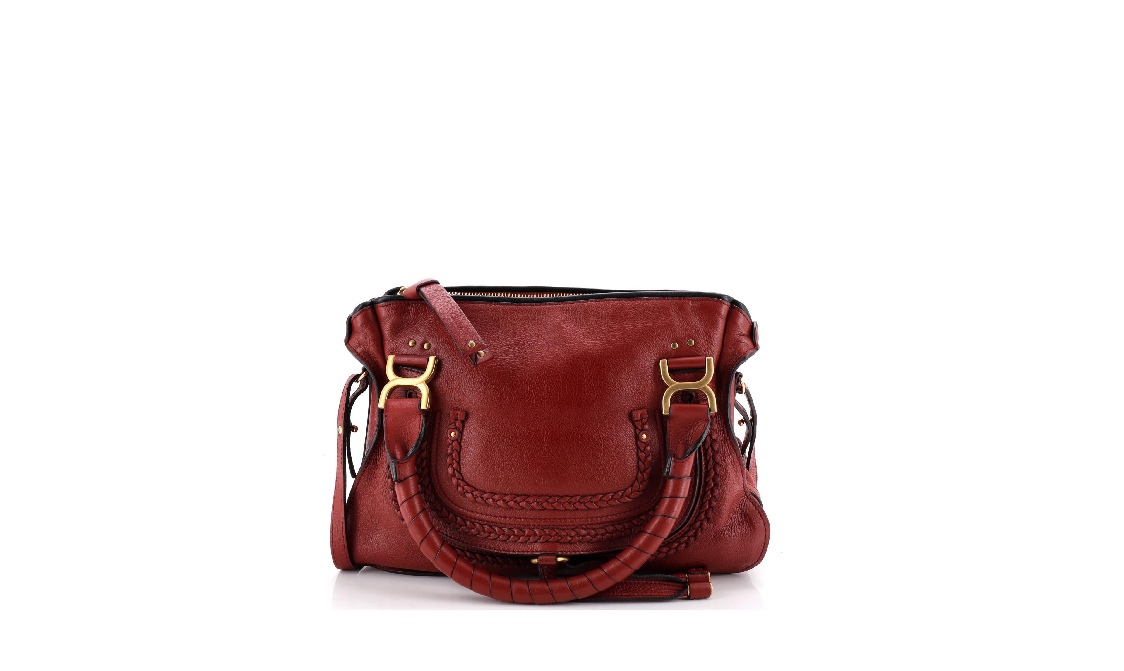Pre-Owned Chloe Medium Marcie Braided Satchel Leather
