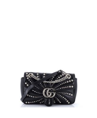 Small GG Marmont Flap Bag Studded Matelasse Leather