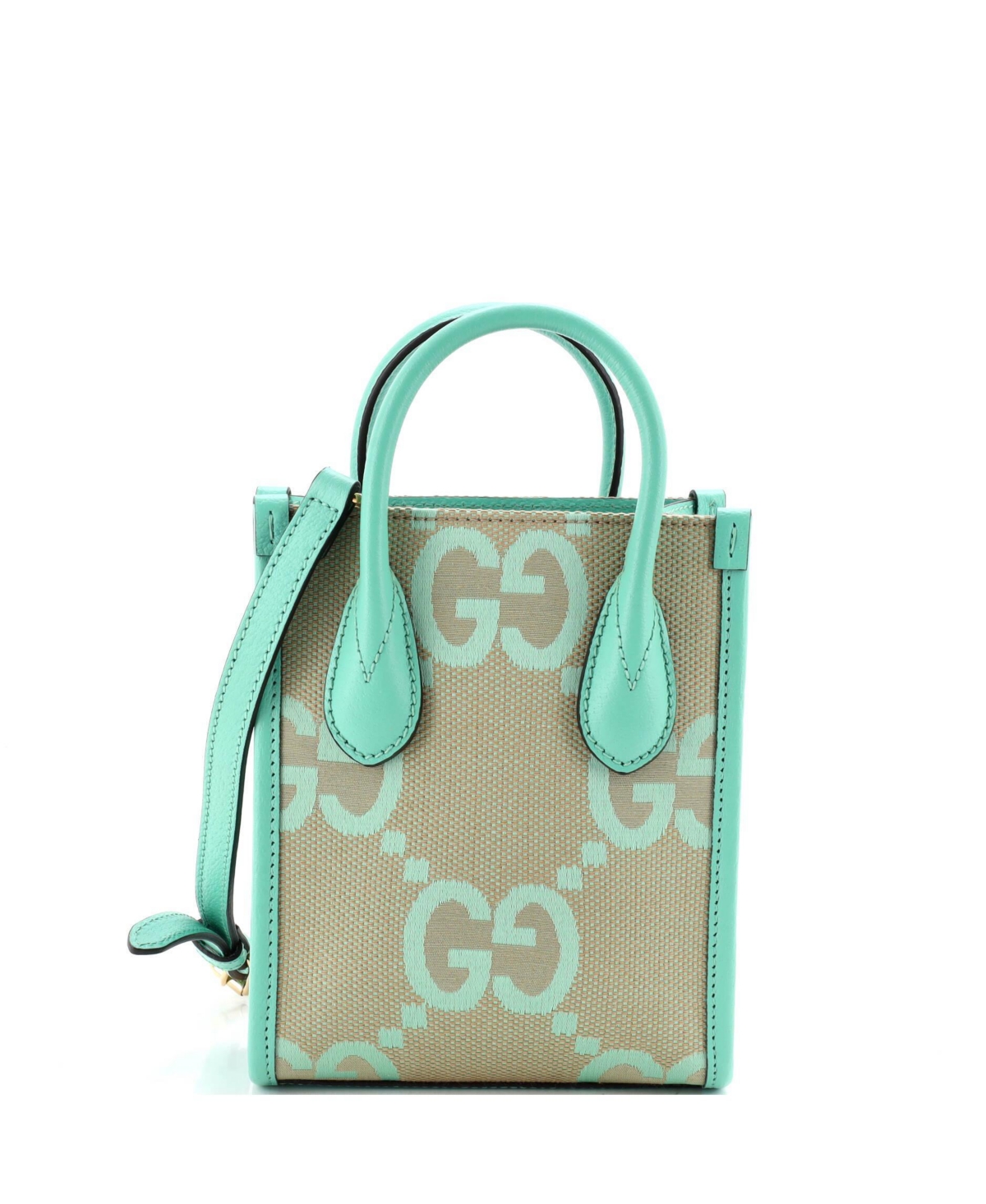 Pre-Owned Gucci Mini Vertical Tote Jumbo Gg Canvas - Green