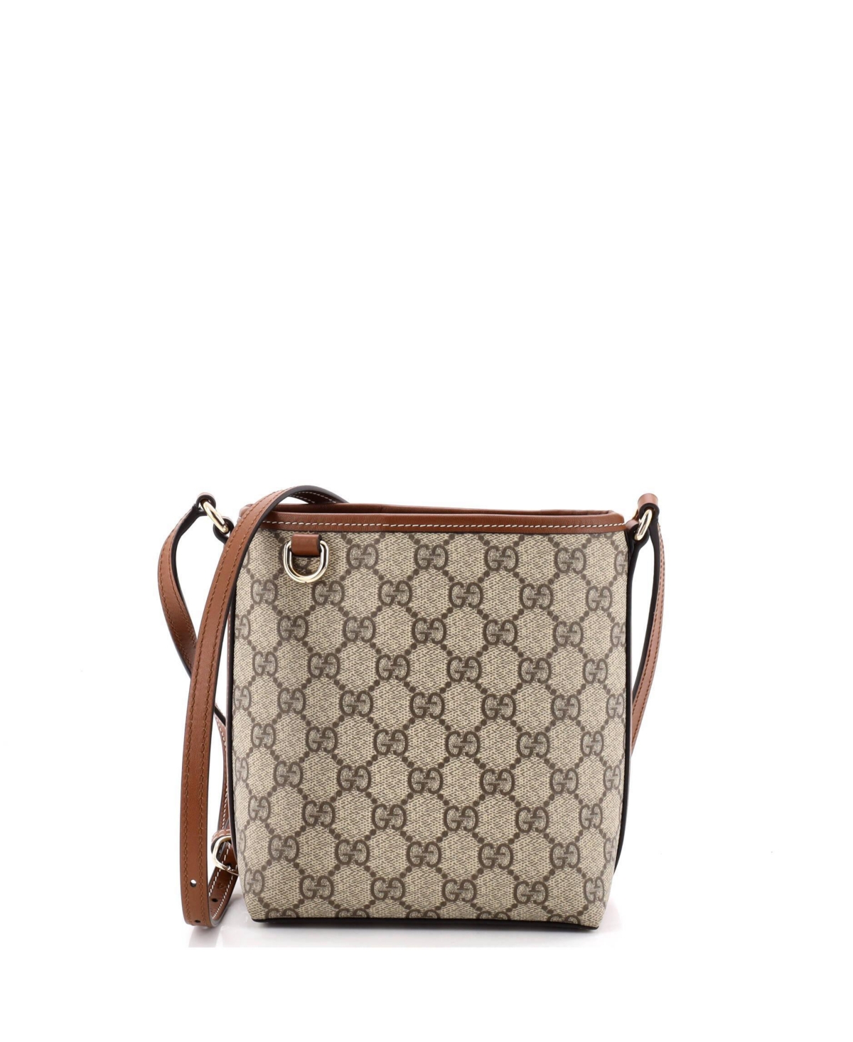 Pre-Owned Gucci Nano Gg Emblem Bucket Bag Gg Coated Canvas - Brown
