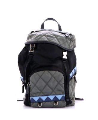 Large Camouflage Backpack Quilted Tessuto with Saffiano