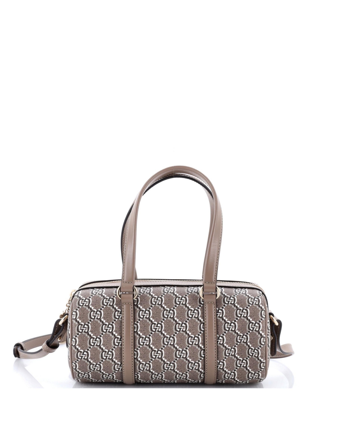 Pre-Owned Gucci Small Convertible Duffle Bag Gg Shadow Coated Canvas - Brown