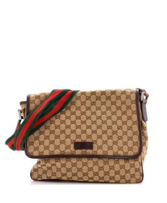Medium Web Strap Flap Messenger GG Canvas