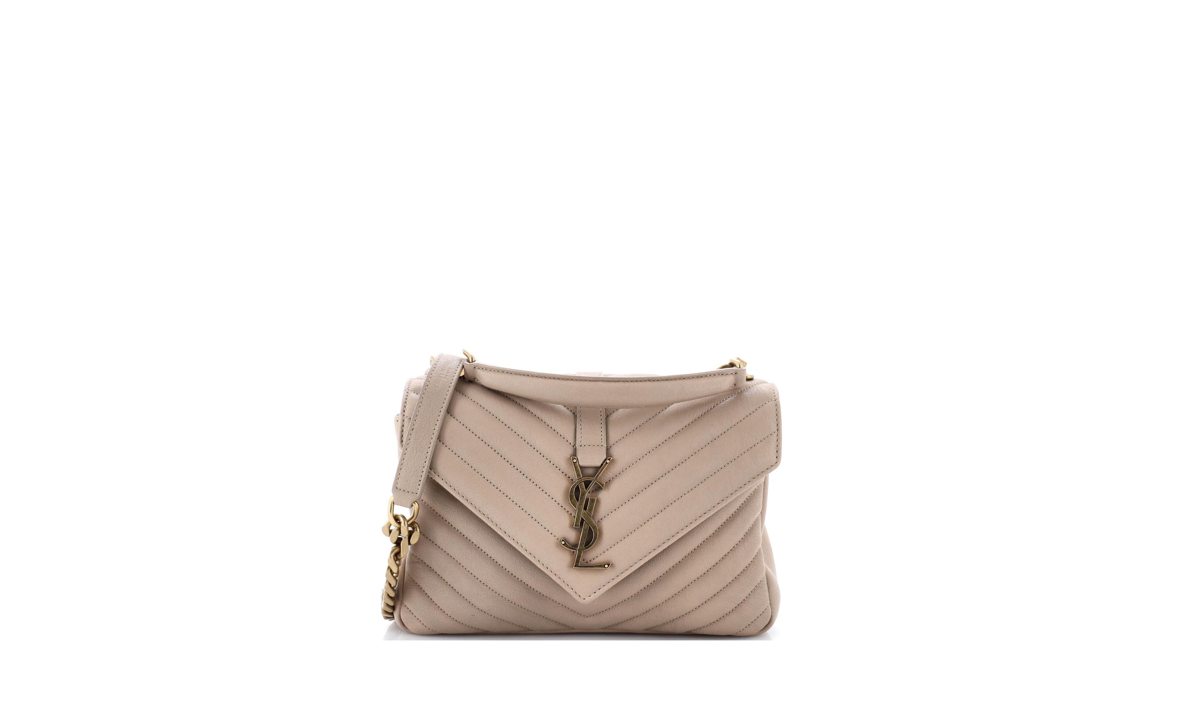 Pre-Owned Saint Laurent Medium Classic Monogram College Bag Quilted Leather