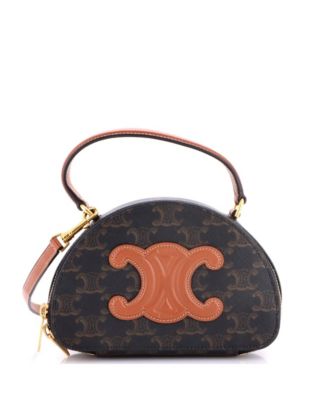 Half Moon Case Triomphe Coated Canvas with Leather
