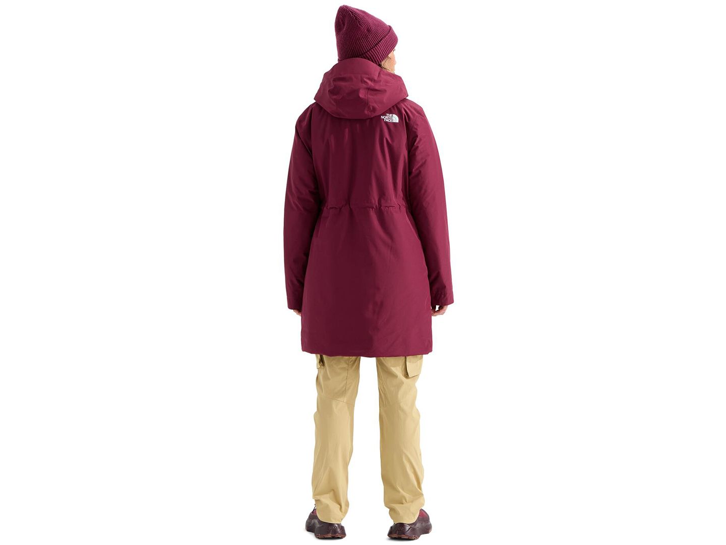 Женская куртка The North Face Hikesteller Insulated Parka, цвет: Бордовый — фото 3