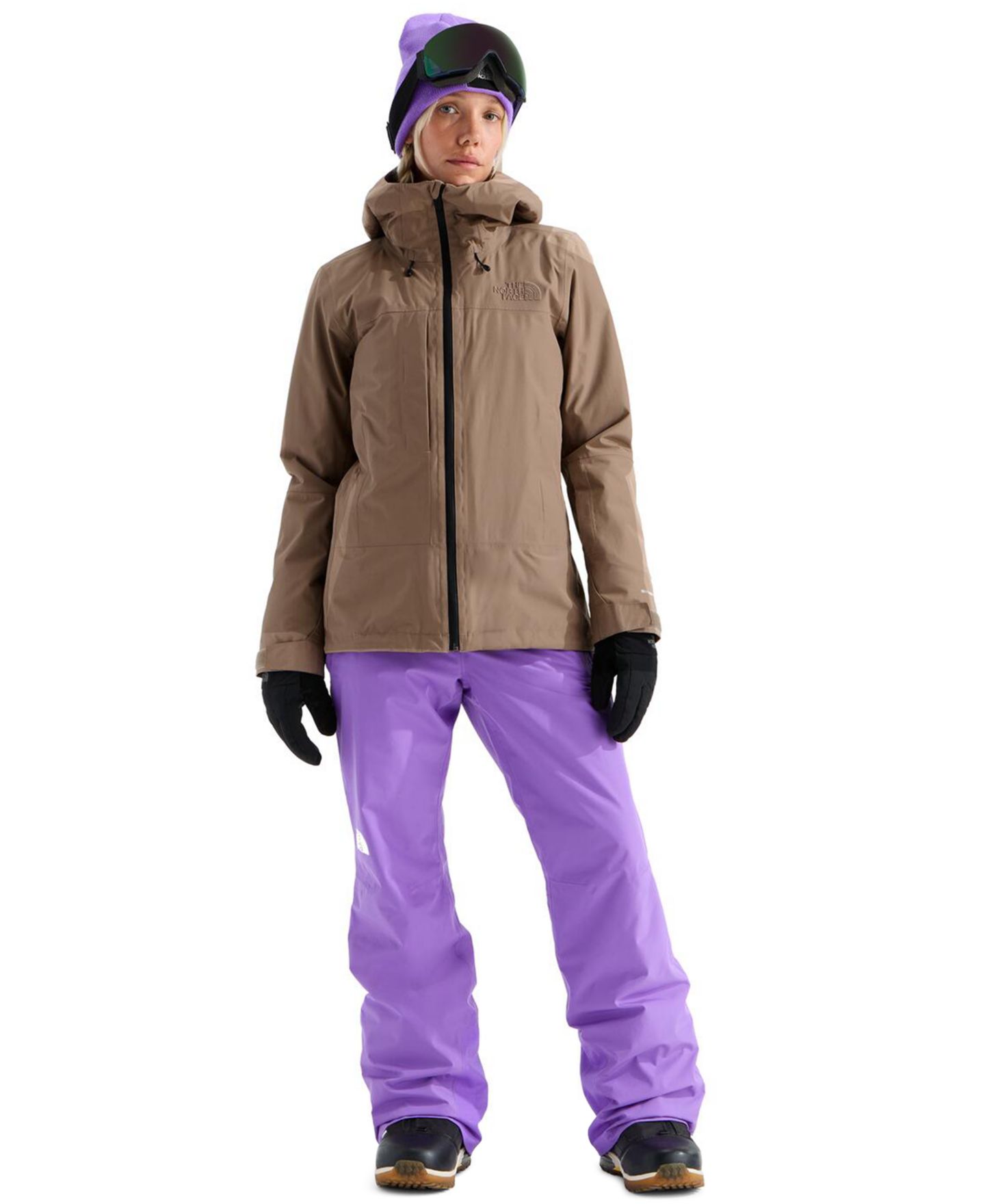 Женская куртка The North Face Thermo-Ball Snow Hooded, цвет: Бордовый — фото 17