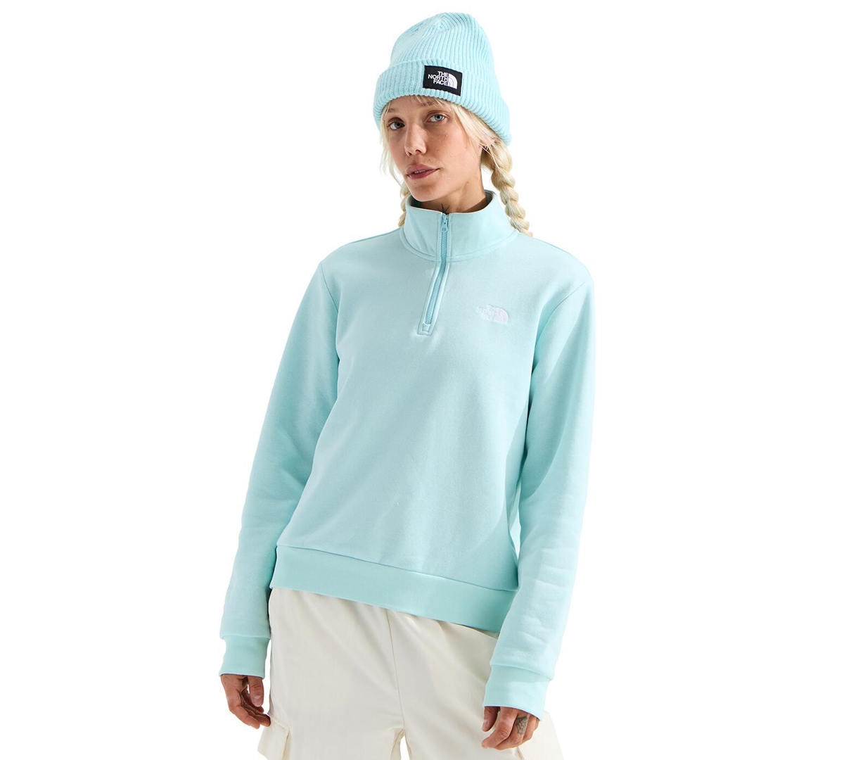 The North Face Women's Evolution Simple Dome Regular Quarter Zip Sweatshirt - Glacier