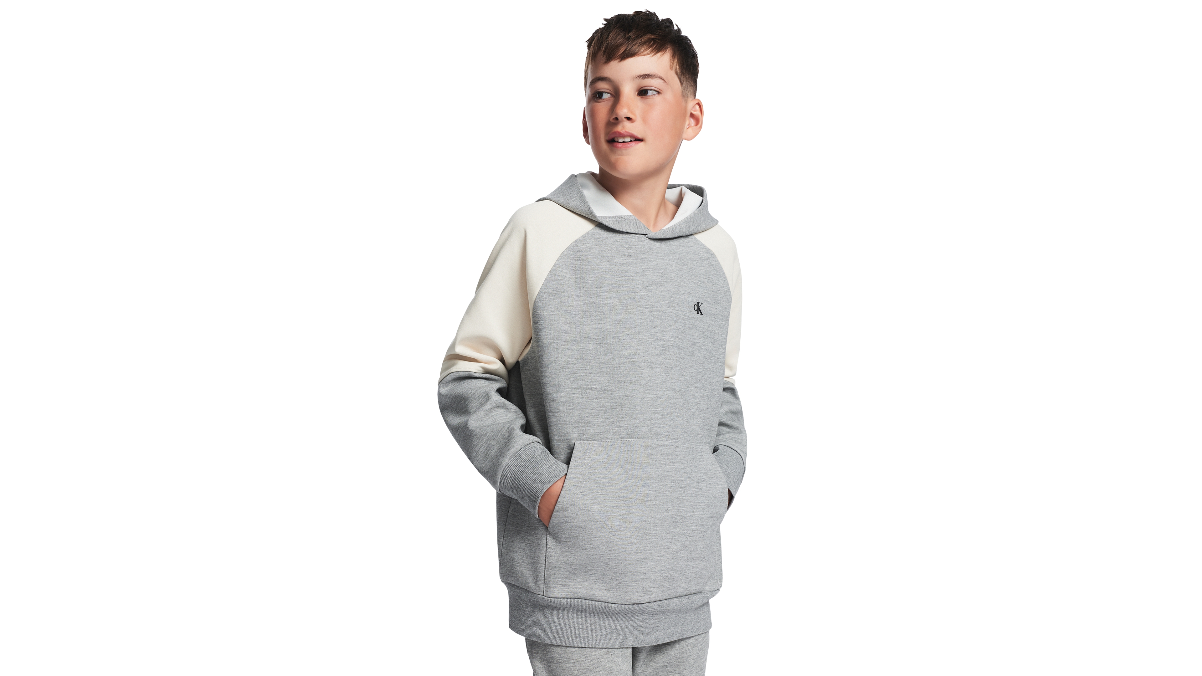 Calvin Klein Big Boys Colorblock Raglan Fleece Hoodie, Created for Macy's
