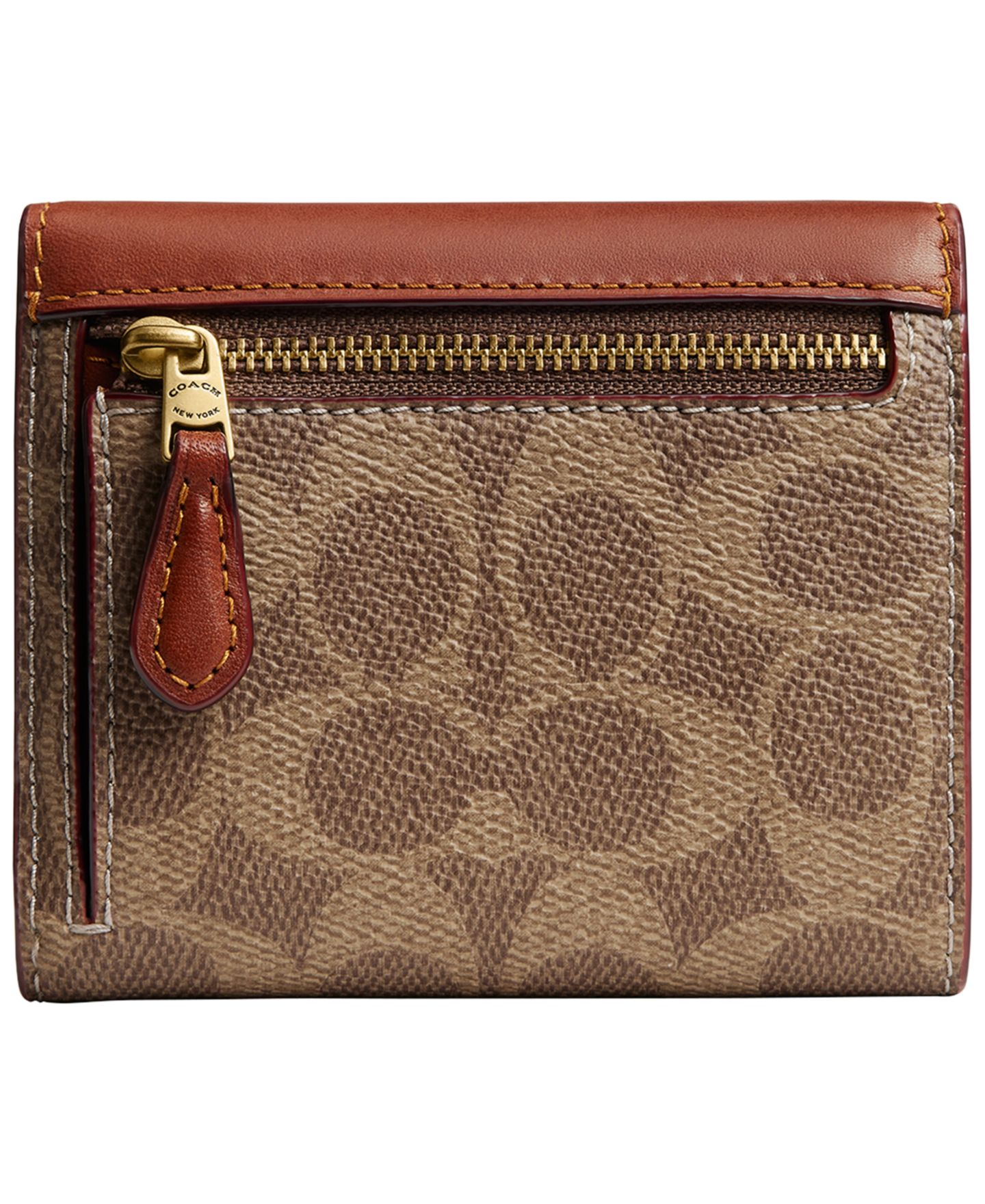 Женский кошелёк COACH Mila Signature Upcrafted Leather Wallet, цвет: Латунный / Карамельный — фото 2