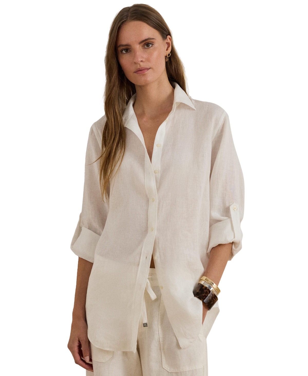 Lauren Ralph 100% Linen Shirt