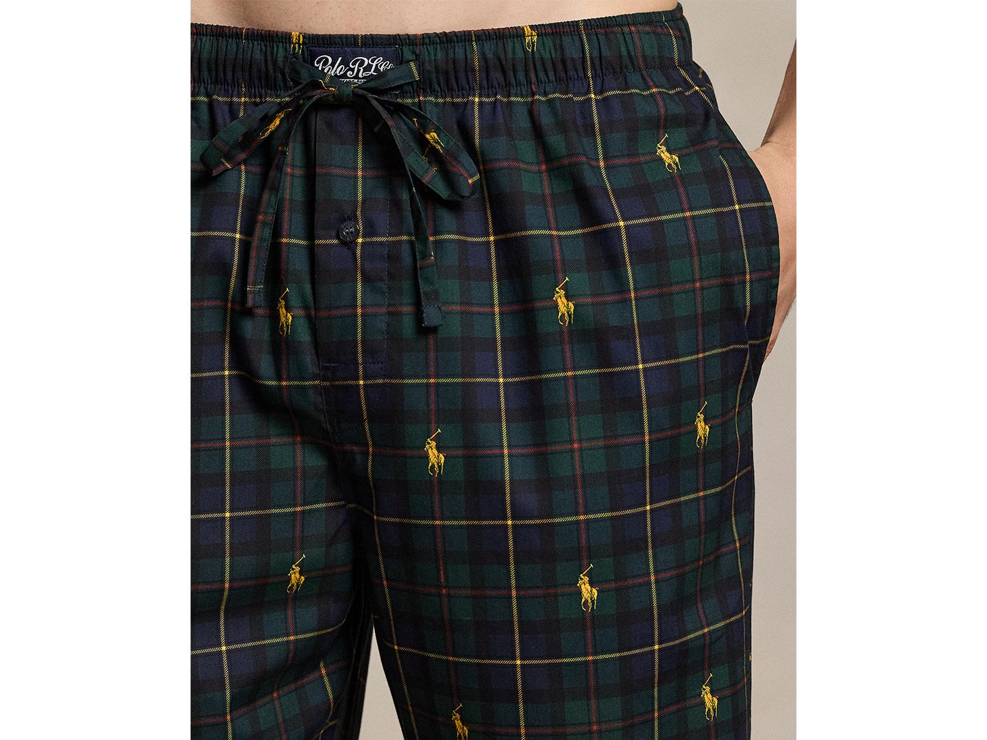 Пижамный комплект для мужчин, 2 предмета — Polo Ralph Lauren, цвет: Тёмно-синий / Золотой — фото 4