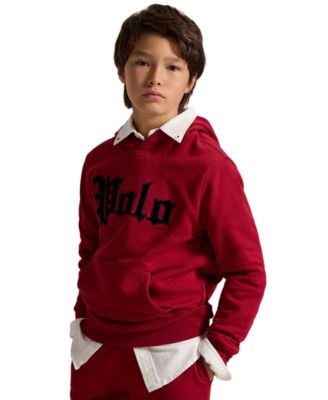 Boys' 8-20 Velvet-Logo Kangaroo-Pocket Fleece Hoodie
