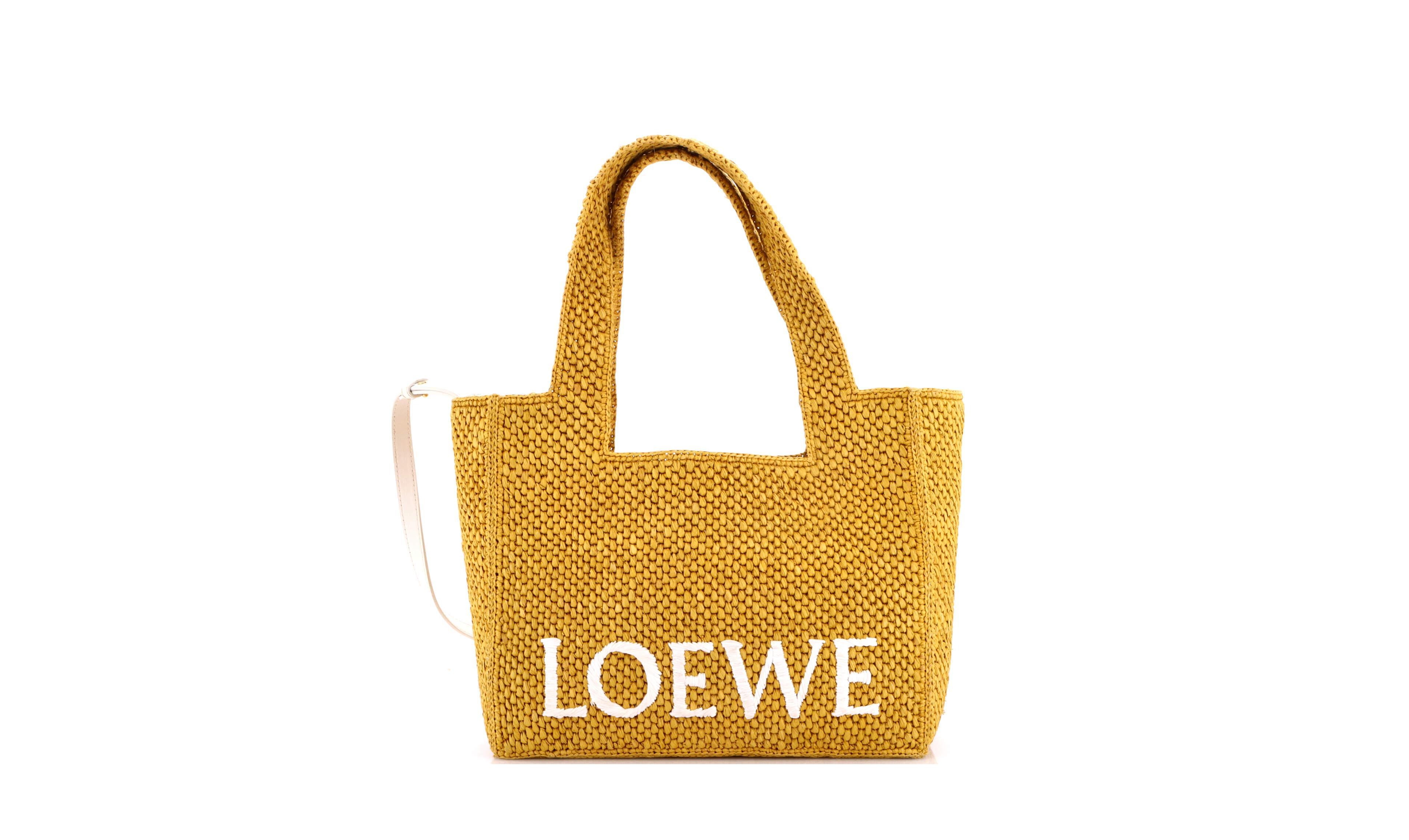 Pre-Owned Loewe Medium Paula's Ibiza Logo Convertible Tote Raffia