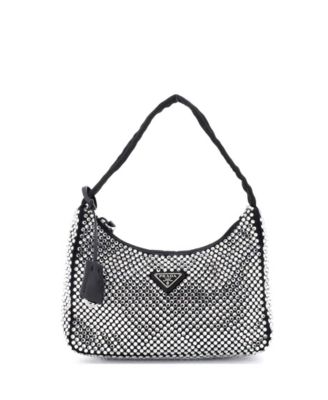 Mini Re-Edition 2000 Hobo Crystal Embellished Satin
