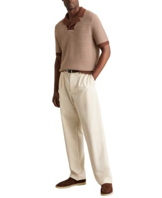 Men's Icarus Striped Textured-Knit Revere Collar Polo Shirt