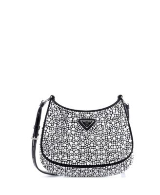 Small Cleo Shoulder Bag Crystal Embellished Satin