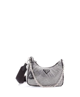 Small Re-Edition 2005 Shoulder Bag Crystal Embellished Satin