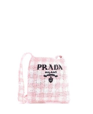 Small Logo Messenger Bag Printed Raffia